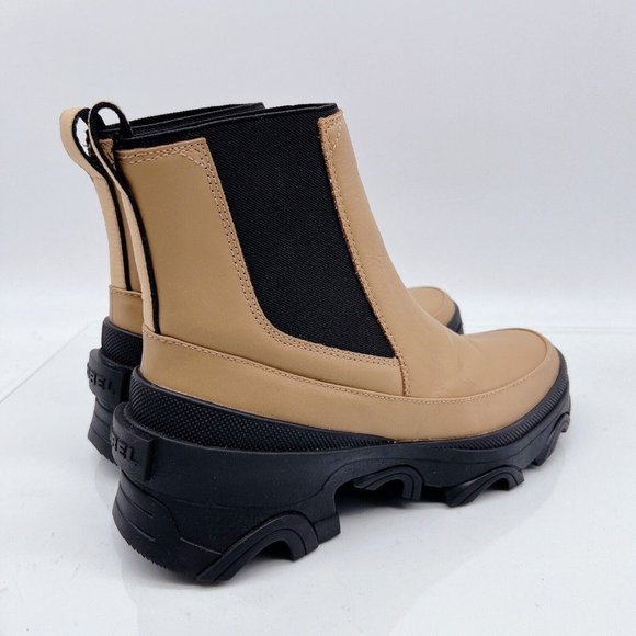 Sorel Brex Waterproof Platform Heel Chelsea Boot Bootie Tawny Buff / Black US 8 - Picture 5 of 11